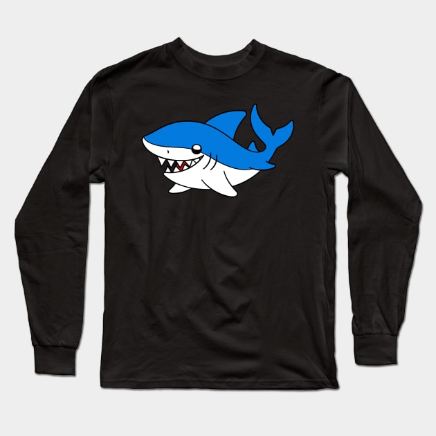 Cute Kawaii Shark Long Sleeve T-Shirt by KawaiiAttack